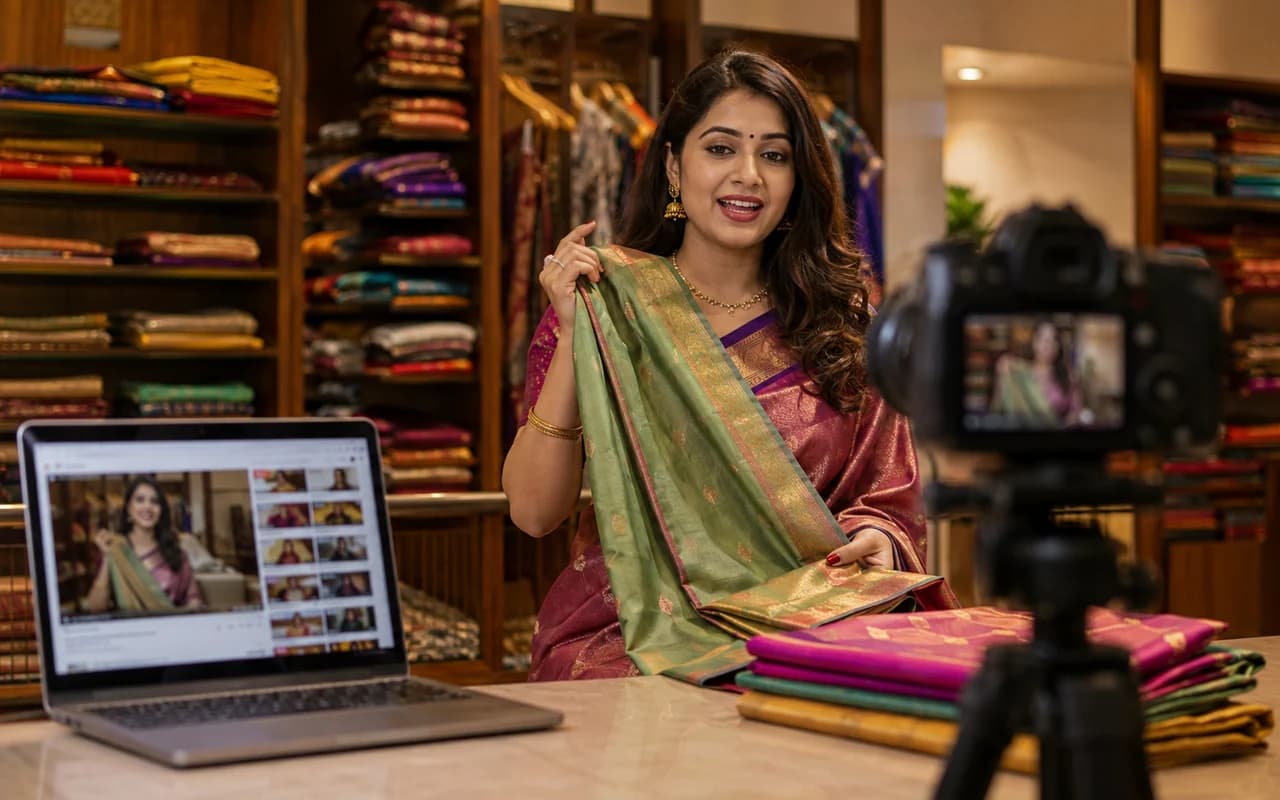 Prashanti Sarees video marketing and YouTube content created to reach wider audiences.