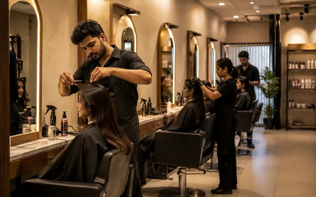 Salon lead generation campaign using performance marketing and digital advertising.